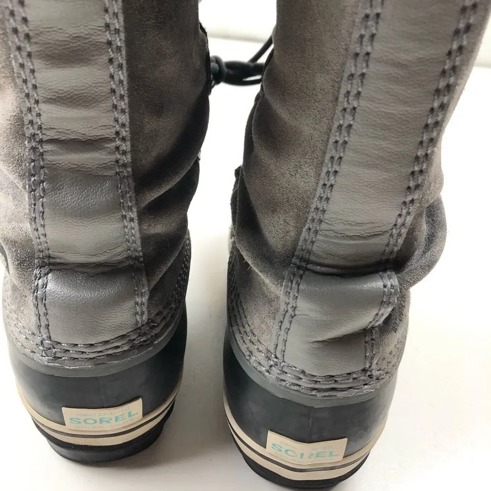 Sorel Joan of Arctic Black Gray Suede Boots